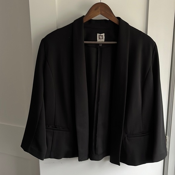 Anne Klein Collared Black Blazer New Size L - Picture 1 of 4
